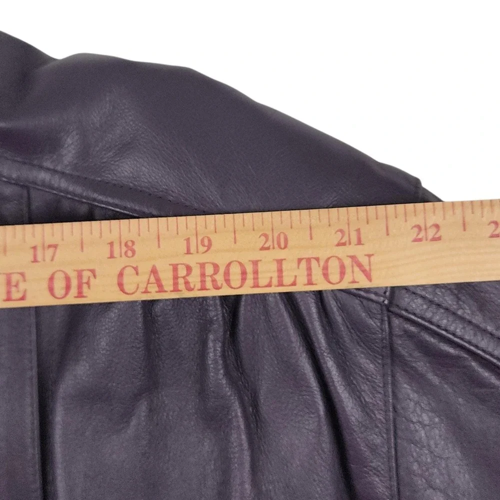 Vintage 90s Blair Boutique Leather Jacket 3XL Purple Quilted Lined Coat